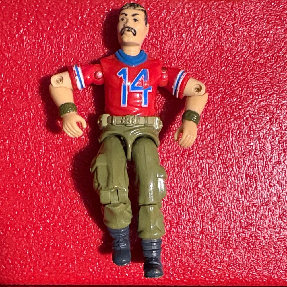 Vintage GI Joe Action Figure with Red Jersey and Green Pants